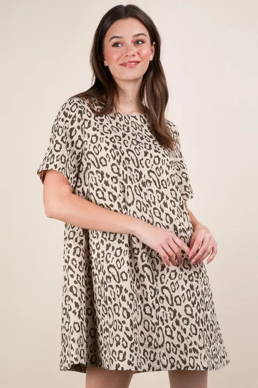 VERY J Leopard Printed Comfy Mini Dress sold by Charming Charlie product image thumbnail 2