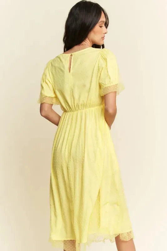 Davi & Dani Mesh Puff Short Sleeve Midi Dress sold by Charming Charlie product image thumbnail 2