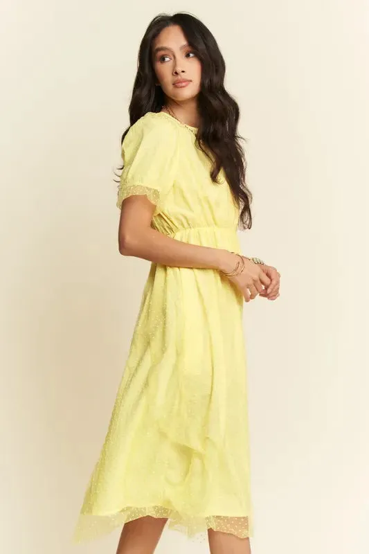 Davi & Dani Mesh Puff Short Sleeve Midi Dress sold by Charming Charlie product image thumbnail 5