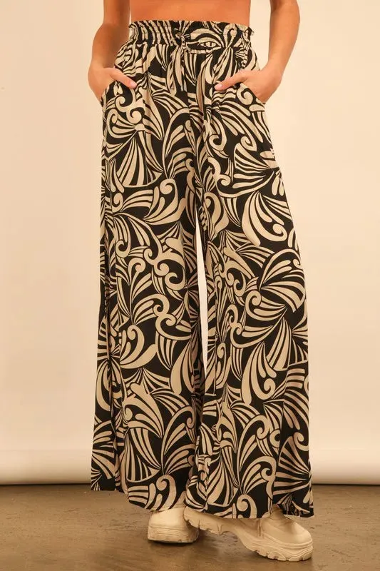 VERY J Plus Size Printed Wide Leg Pants sold by Charming Charlie