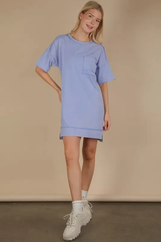 VERY J Plus Size Mineral Washed Knit Shift Mini Dress sold by Charming Charlie