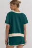 Colorblock Drop Shoulder T Shirt Skort 2Pcs Set sold by Charming Charlie