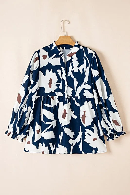 60s Flower Frill Neck Loose Blouse sold by Charming Charlie product image thumbnail 4