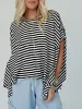 Cotton Striped Batwing Sleeve Oversized Top sold by Charming Charlie