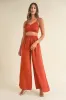MABLE Smocked Bralette Crop Top and Wide Leg Pants Set sold by Charming Charlie