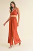 MABLE Smocked Bralette Crop Top and Wide Leg Pants Set sold by Charming Charlie