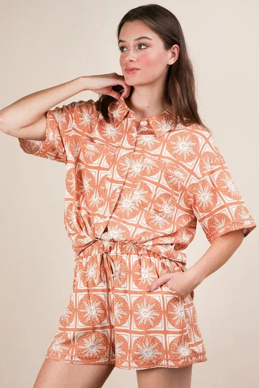 VERY J Tropical Printed Shirt Top & Shorts Set sold by Charming Charlie product image thumbnail 3
