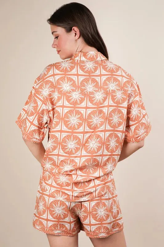 VERY J Tropical Printed Shirt Top & Shorts Set sold by Charming Charlie product image thumbnail 5