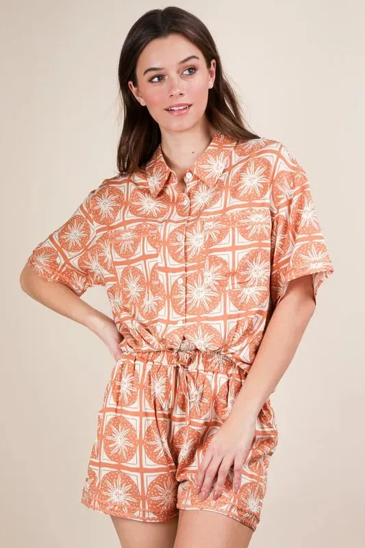 VERY J Tropical Printed Shirt Top & Shorts Set sold by Charming Charlie product image thumbnail 2