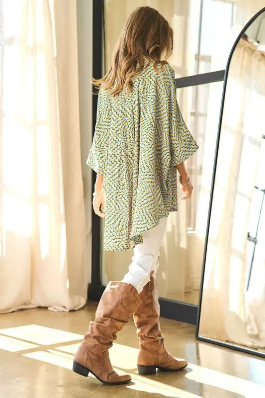 Davi & Dani Geo Printed Relaxed Fit Flowy Button Down Shirt sold by Charming Charlie product image thumbnail 3