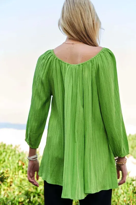 Davi & Dani Crinckled Texture Fabric Round Neck Swing Top sold by Charming Charlie product image thumbnail 3