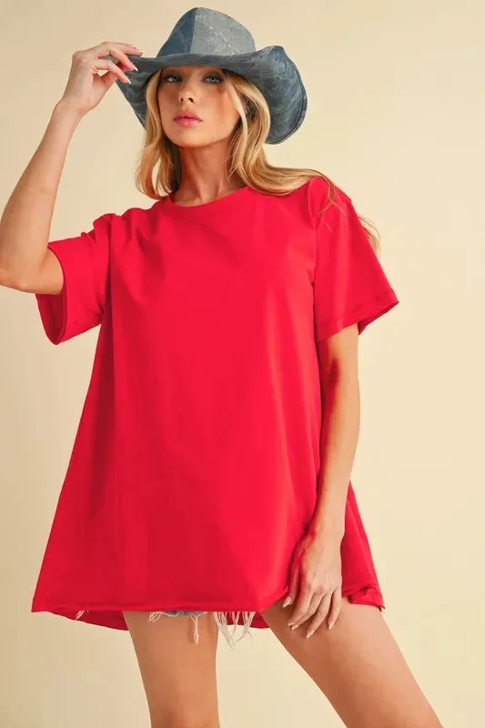Aemi+Co Round Neck Short Sleeve Oversized T-Shirt sold by Charming Charlie product image thumbnail 2