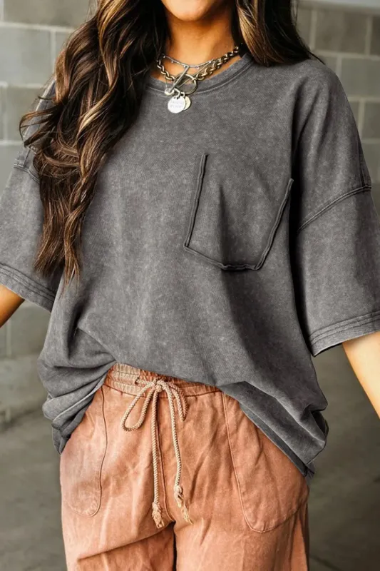 Mineral Wash Half Sleeve Vintage T Shirt sold by Charming Charlie