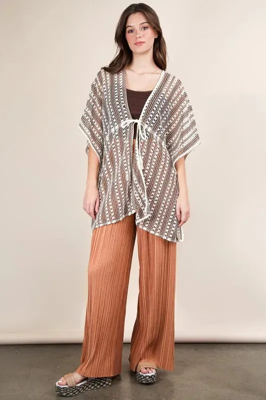 VERY J Plus Size Striped Poncho Boho Cardigan sold by Charming Charlie