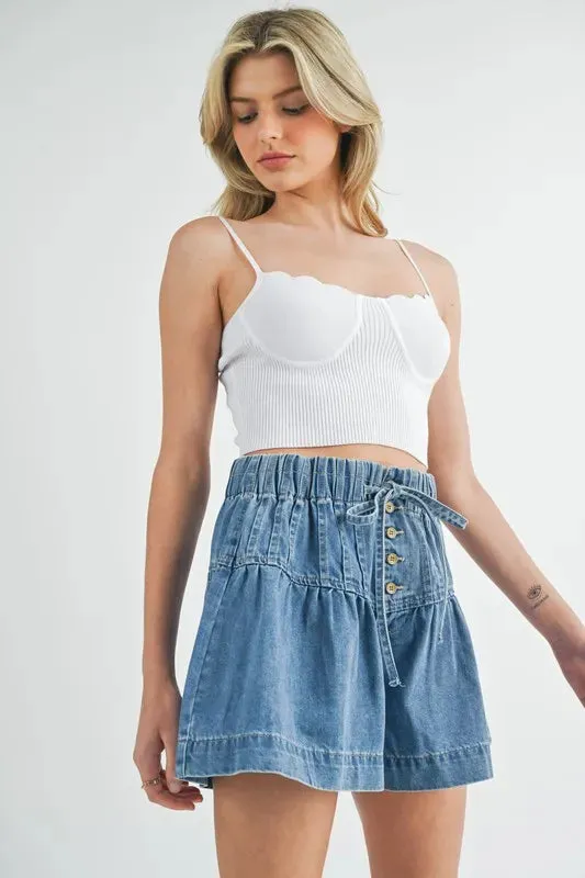 MABLE Scalloped Edge Ribbed Knit Cami sold by Charming Charlie