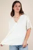 VERY J Oversized Contrast Knit Comfy Casual Top sold by Charming Charlie