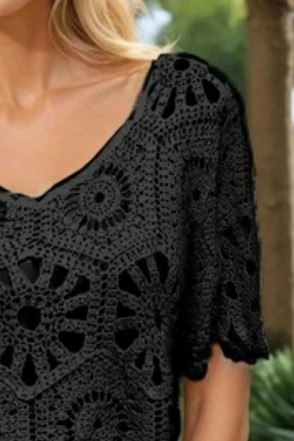 ADORA Crochet Short Sleeve Top sold by Charming Charlie product image thumbnail 3