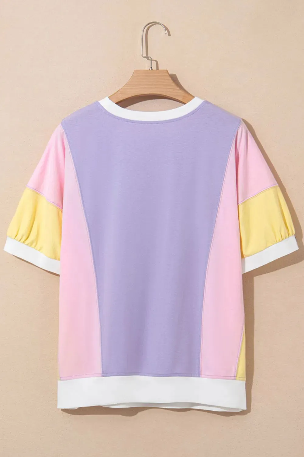 Color Block Patchwork Half Sleeve Oversized T Shirt sold by Charming Charlie product image thumbnail 5