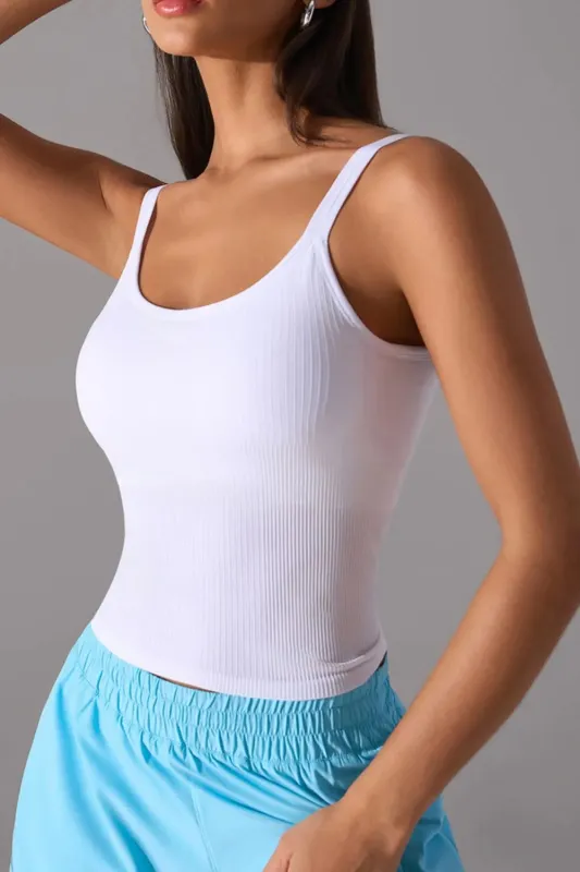 Scoop Neck Active Tank with Detachable Chest Pads sold by Charming Charlie