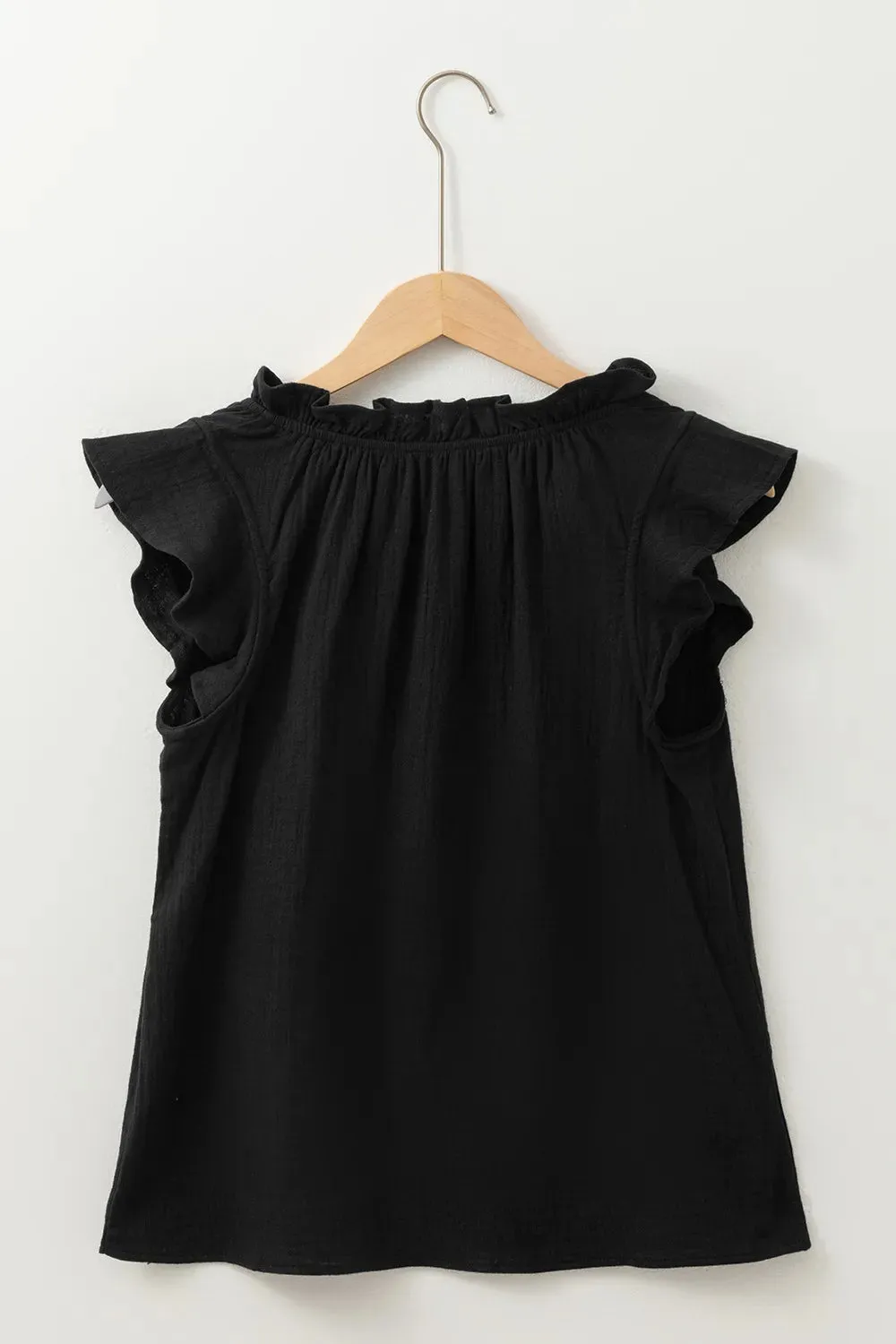 Ruffled Shoulder Notched Shift Tank Top sold by Charming Charlie product image thumbnail 4