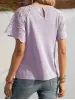 Round Neck Short Sleeve Crochet Top sold by Charming Charlie