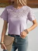 Round Neck Short Sleeve Crochet Top sold by Charming Charlie