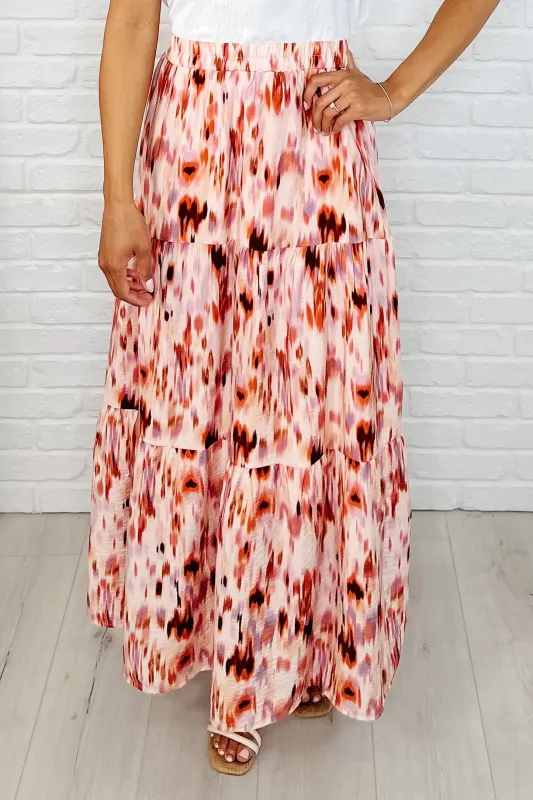 Words Fail Me Watercolor Print Maxi Skirt sold by Charming Charlie