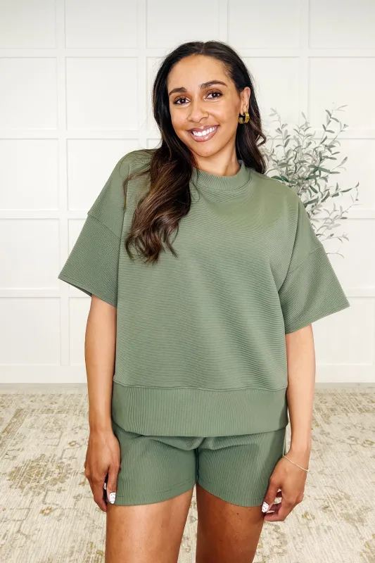 Slow Sunday Ribbed Knit Set in Light Olive sold by Charming Charlie