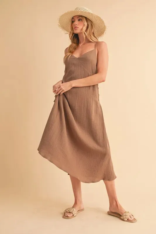 Aemi+Co Side Button Midi Cami Dress sold by Charming Charlie