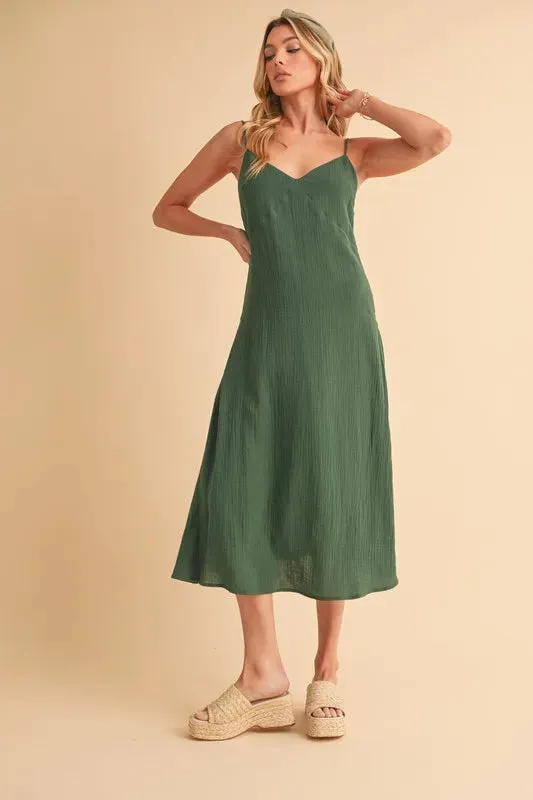 Aemi+Co Side Button Midi Cami Dress sold by Charming Charlie