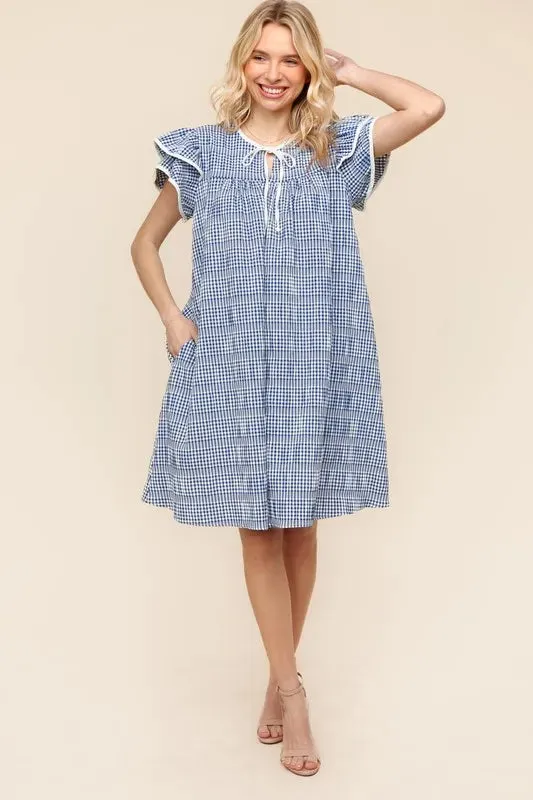 Haptics Double Ruffle Sleeve Dress with Side Pockets sold by Charming Charlie product image thumbnail 4
