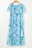 Floral Print Ruffled Side Slit Tube Top Maxi Dress sold by Charming Charlie