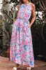 Floral Printed Sleeveless O Neck Knot Waist Dress sold by Charming Charlie