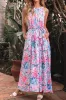 Floral Printed Sleeveless O Neck Knot Waist Dress sold by Charming Charlie