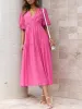 Surplice Half Puff Sleeve Midi Dress sold by Charming Charlie