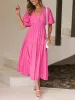 Surplice Half Puff Sleeve Midi Dress sold by Charming Charlie