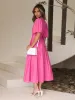 Surplice Half Puff Sleeve Midi Dress sold by Charming Charlie