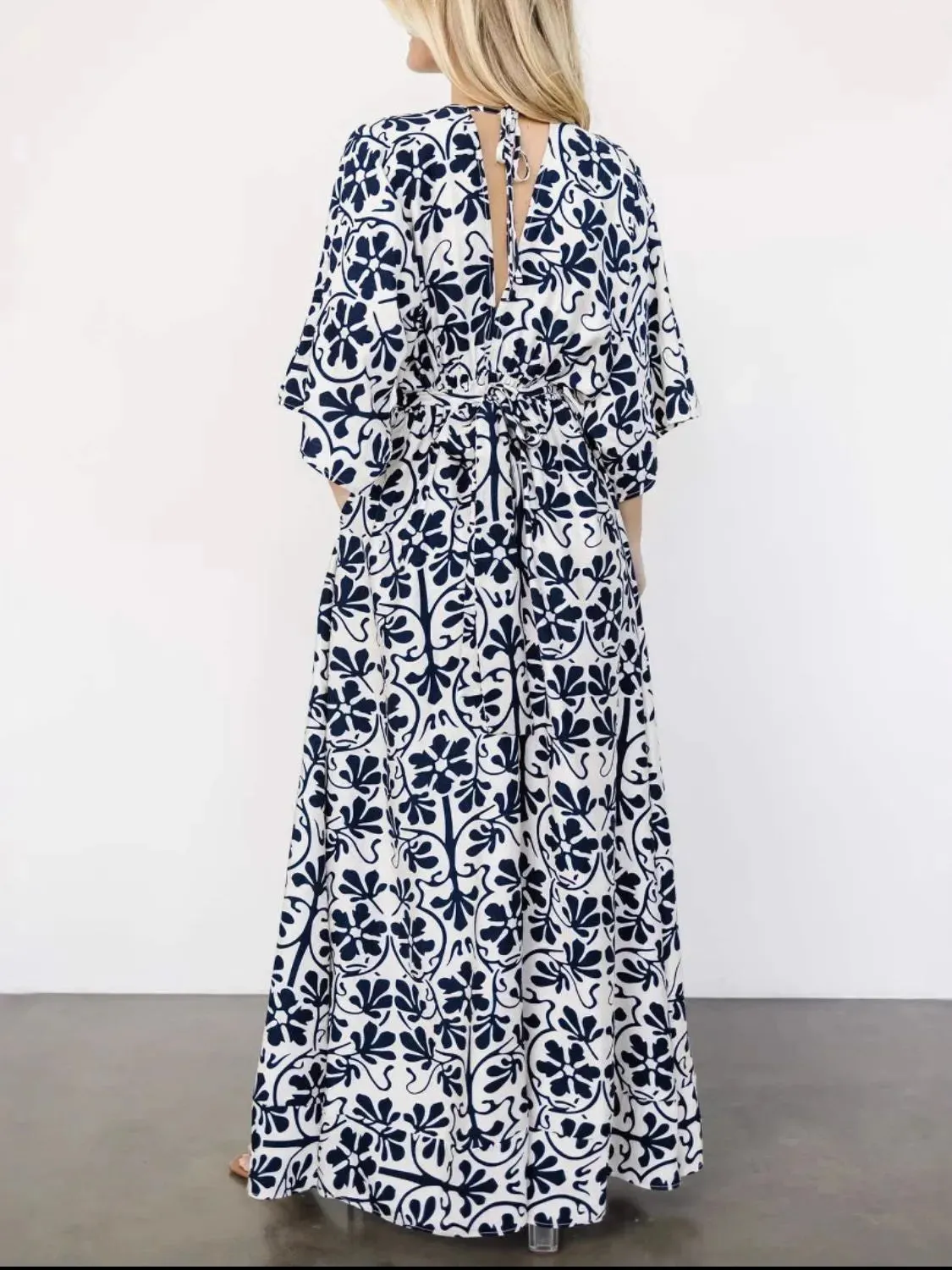 Slit Printed V-Neck Half Sleeve Dress sold by Charming Charlie product image thumbnail 5