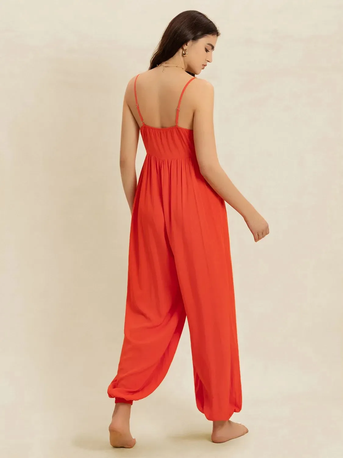 V-Neck Spaghetti Strap Jumpsuit sold by Charming Charlie product image thumbnail 5