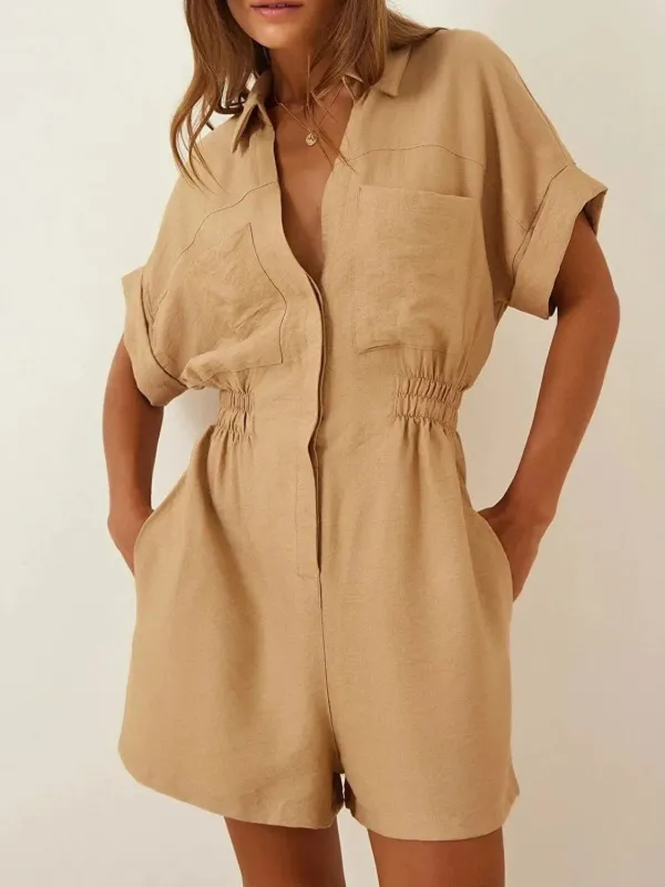 Johnny Collar Short Sleeve Romper sold by Charming Charlie