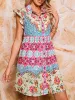 Rose Floral Ethnic Print Ruffle Mini Dress sold by Charming Charlie