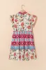 Rose Floral Ethnic Print Ruffle Mini Dress sold by Charming Charlie