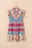 Rose Floral Ethnic Print Ruffle Mini Dress sold by Charming Charlie
