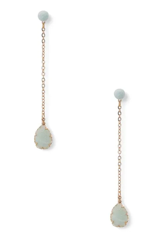 Genuine Stone Long Drop Swing Earrings sold by Charming Charlie