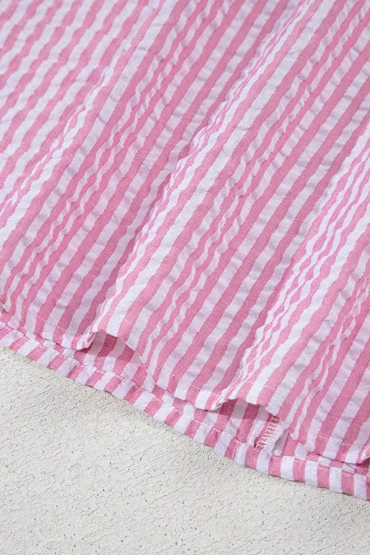 Cotton V neck Pink Striped Dolman Sleeve Blouse sold by Charming Charlie product image thumbnail 3