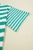 Green Stripe Color Collar Half Buttons T Shirt Top sold by Charming Charlie