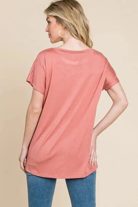 BOMBOM Leopard Chest Pocket Tee sold by Charming Charlie product image thumbnail 4