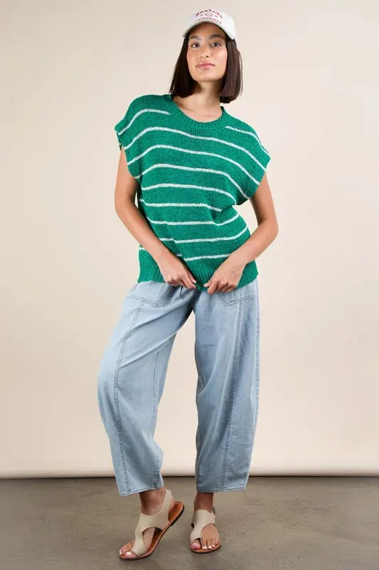 VERY J Striped Knit Sweater Vest Top sold by Charming Charlie product image thumbnail 5