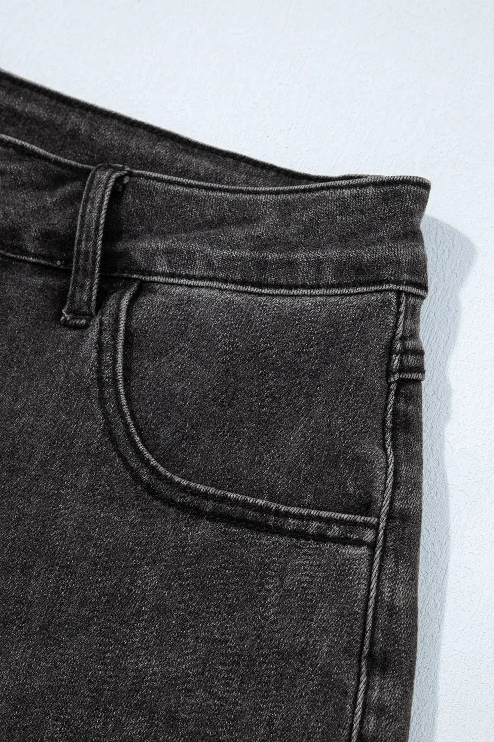 Raw Hem High Waist Denim Shorts sold by Charming Charlie product image thumbnail 5