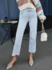Frayed Hem Straight Leg Jeans sold by Charming Charlie